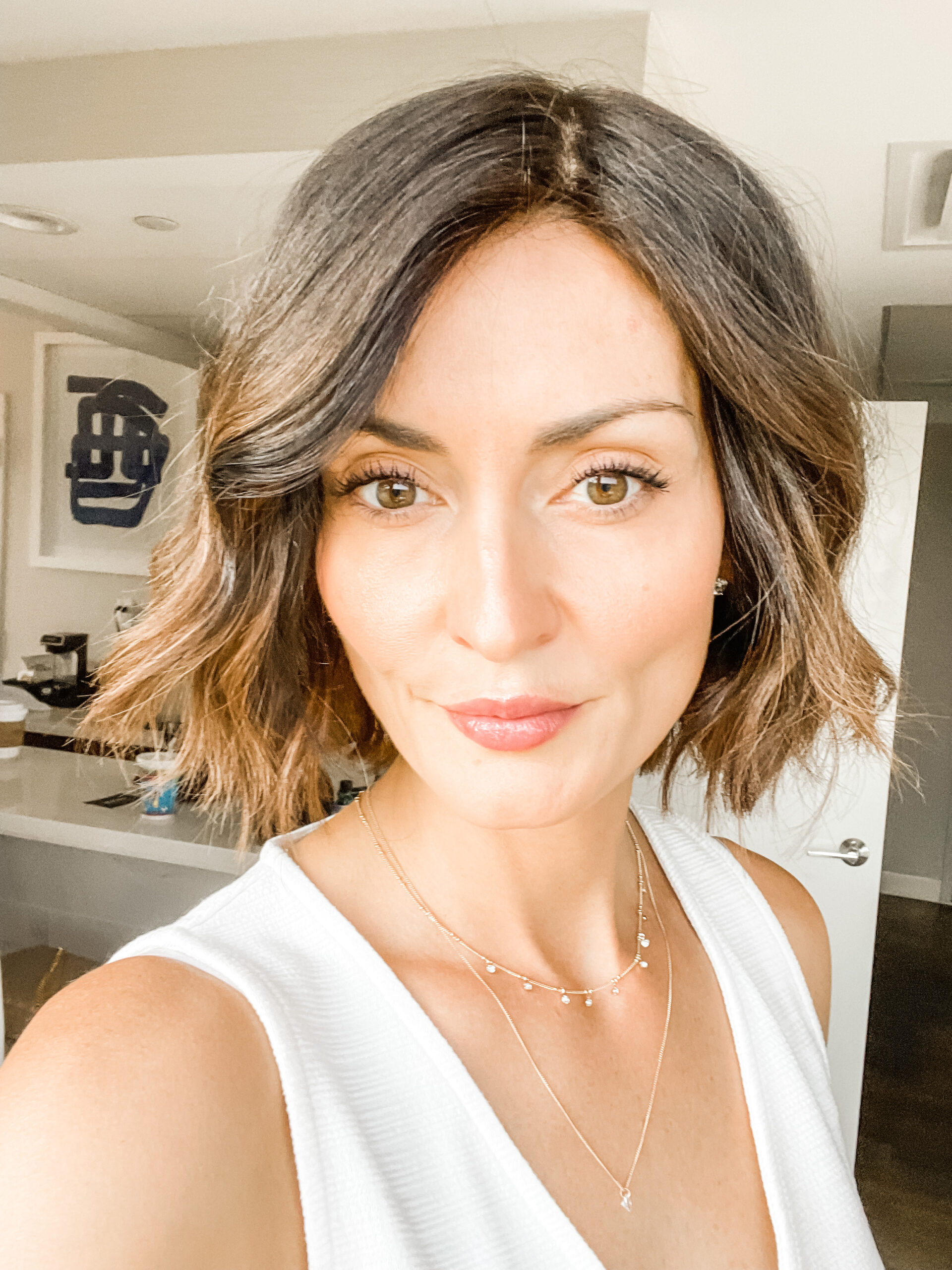 woman wearing wig confidently