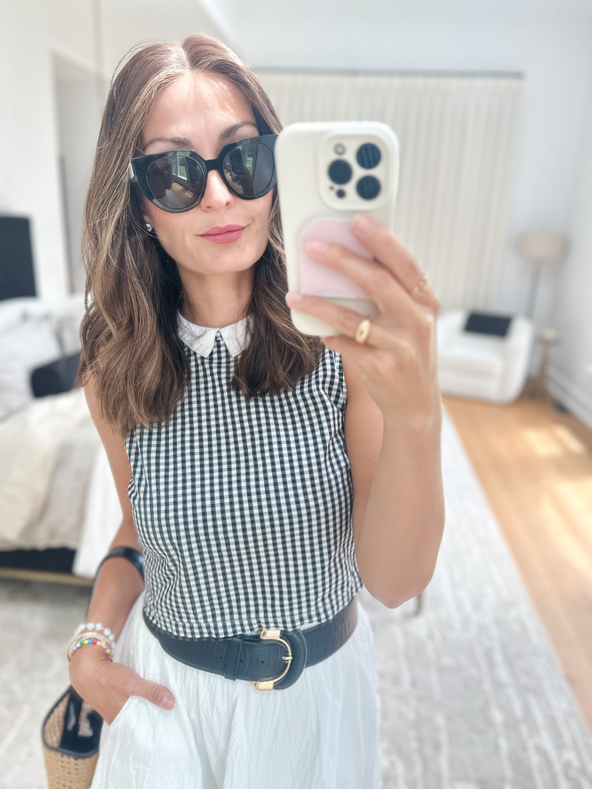 woman confidently wearing a wig