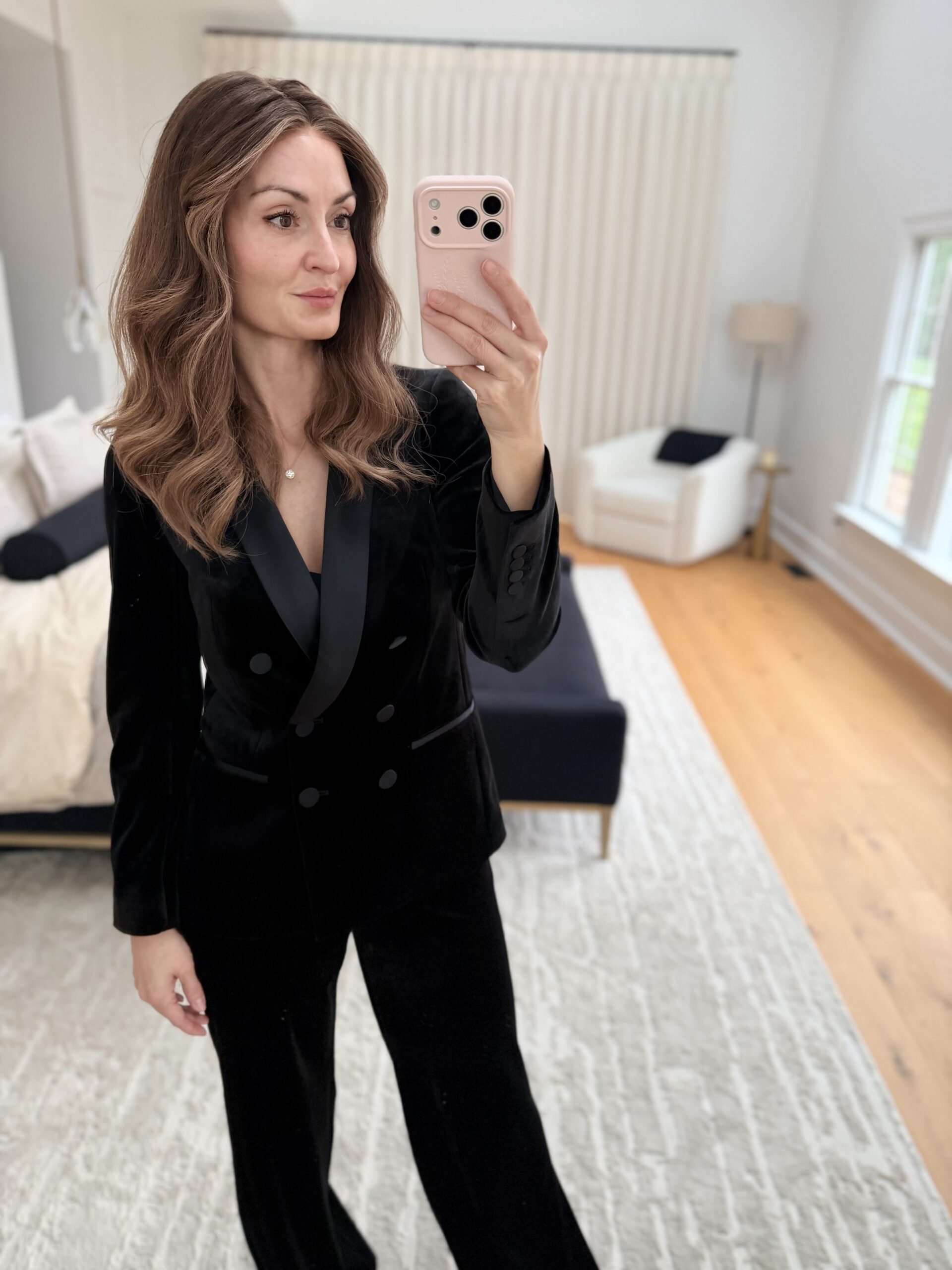 woman wearing a wig dressed up